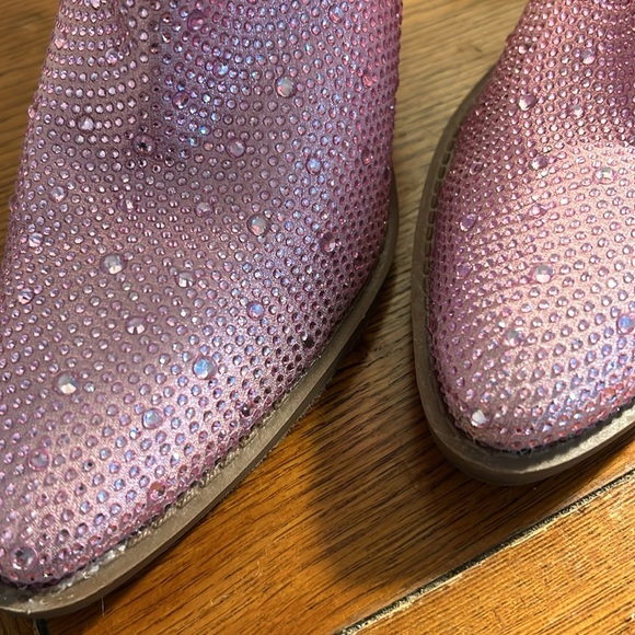 Pink Rhinestone ankle boots - Picture 2 of 3